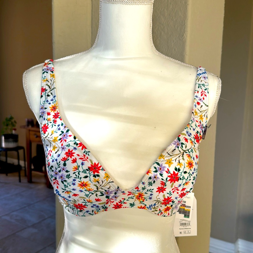 NWT Time and Tru underwire Small 4-6 Ditsy Botanical mix & match swim top